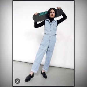 NWT: Wildfang denim highwaisted sleeveless jumpsuit